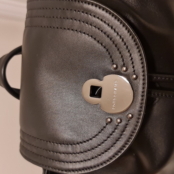 Longchamp Black Leather Adjustable Back Pack NWTS - Picture 2 of 11